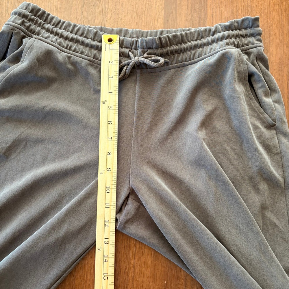 Athleta Pant Women's L Seasoft Mid Rise Straight Gray Drawstring Travel - Picture 7 of 9